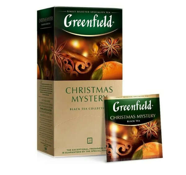 Чай в пакетиках черный Greenfield Christmas Mystery