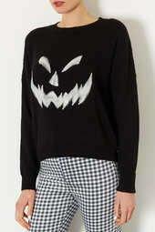 Knitted Pumpkin Face Jumper