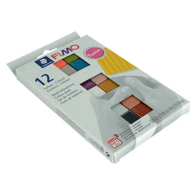 Полимерная глина запекаемая набор Fimo soft "Модные цвета", 12 цветов по 25 г