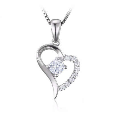 Buy Love Heart Silver Necklace Online at Effective Cost