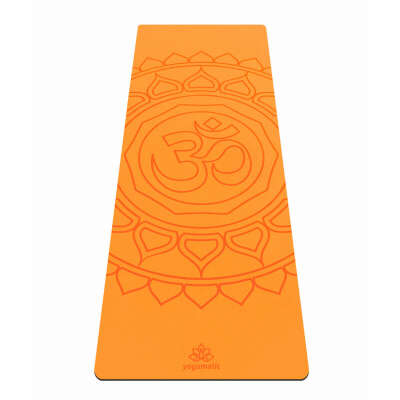 Каучуковый коврик для йоги Om orange от Yogamatic