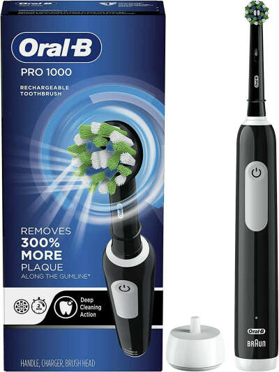 Oral B Pro 1000 Electric Toothbrush, Black, Rechargeable Toothbrush, Brush Head, and Charger : Amazon.ca: Beauty & Personal Care