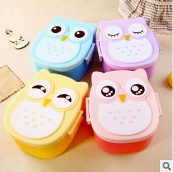 Kawaii Candy Color Owl Lunch Box Microwave Oven Bento Container Case Dinnerware Children&#039;s Birthday Gift купить на AliExpress