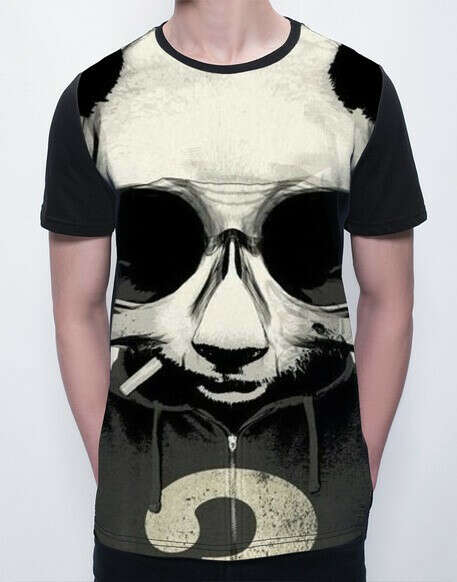Panda  Мужская черная футболка