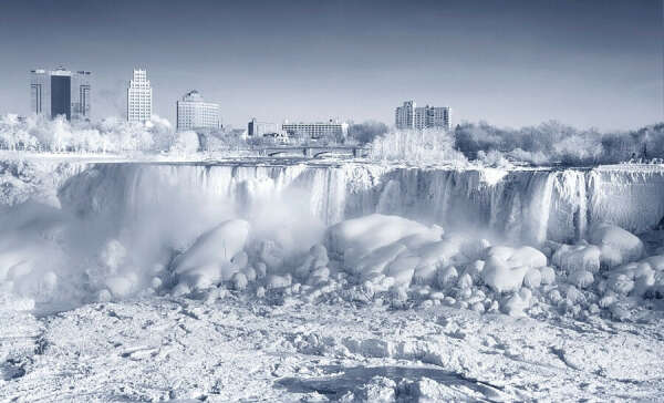 To see Niagara Falls frozen