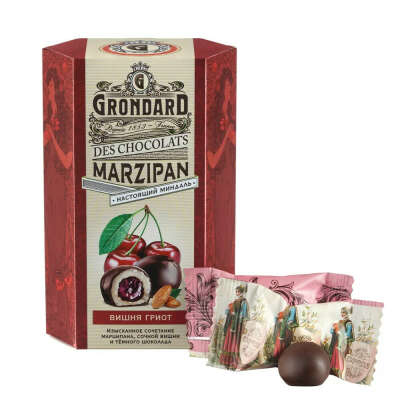 Марципан в шоколаде Grondard с начинкой: «Вишня Гриот»