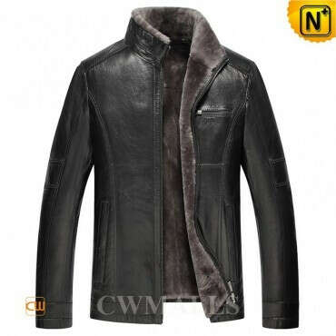 CWMALLS® Designer Leather Shearling Jacket CW857032