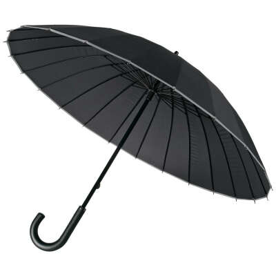 Круглый черный зонт-трость