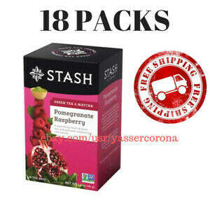 Stash Tea, Green Tea & Matcha, Pomegranate Raspberry, 18 Tea Bags, 1.2 oz (36 g)