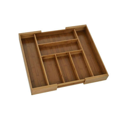Лоток для столовых приборов раздвижной 33х6.5х46 см, бамбук