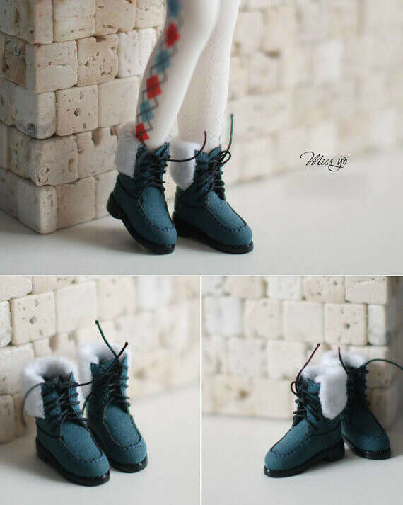 Miss yo handmade Vintage Fluffy Boots / doll shoes - 4 colors in