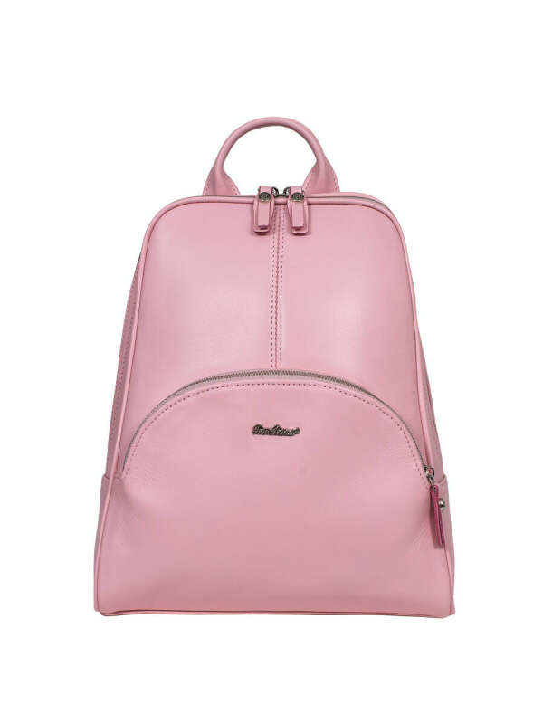 Кожаный розовый рюкзак