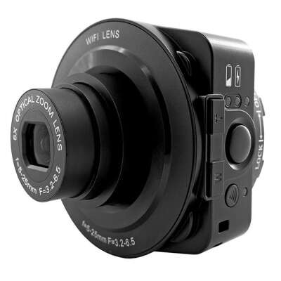 AMKOV Sangmax SP-W501 14MP CMOS Lens Camera Wireless WiFi Direct Self-timer 5X Zoom Auto Focus - Black