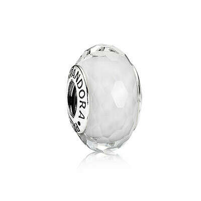 PANDORA | Charm en Verre Facette Blanc