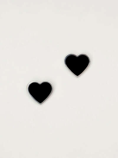 Серьги "Сердце чёрное"