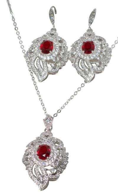 Beautiful Necklace – RED with Earrings