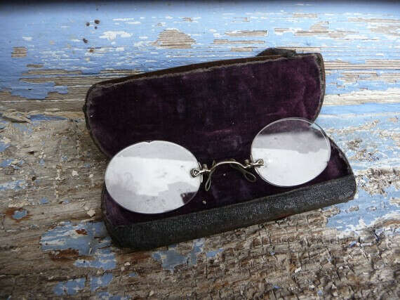 Antique eyeglasses in their box