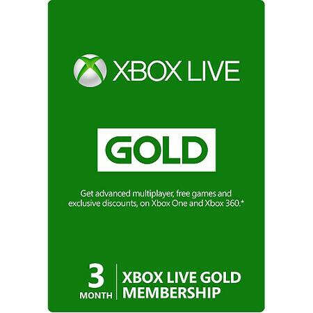 3 Month Xbox Live Gold Membership (Xbox 360 / Xbox One)