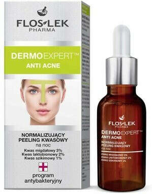 Нормализрующий ночной пилинг Floslek Dermo Expert Anti Acne Peeling