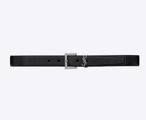 YSL CASSANDRE BELT WITH SQUARE BUCKLE IN SMOOTH LEATHER