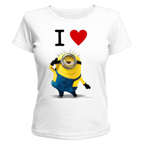 Женская футболка I love minions