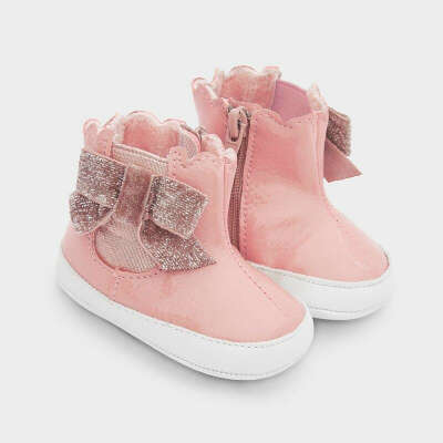 Mayoral Baby Girl Patent Leather Boots in Pink