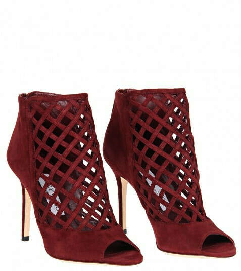 Jimmy Choo Burgundy &#039;Drift&#039; High Heeled Shoes