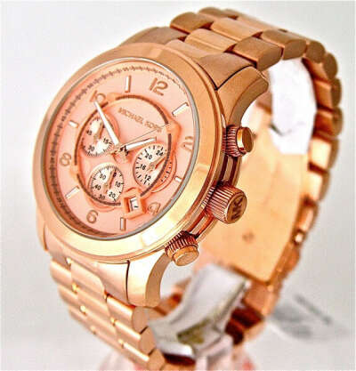 Michael Kors Rose Golden Runway Oversized Chronograph Watch