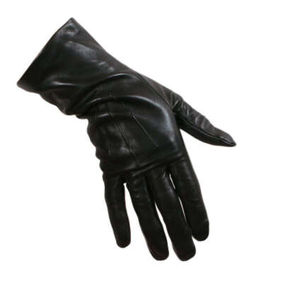перчатки черные кожаные