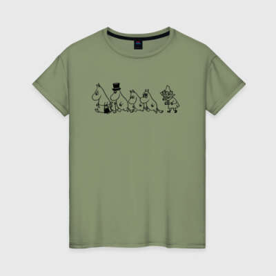 Женская футболка хлопок «Семья Муми-троллей»