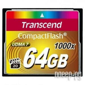 64Gb - Transcend 1000x - Compact Flash TS64GCF1000 (Оригинальная!)