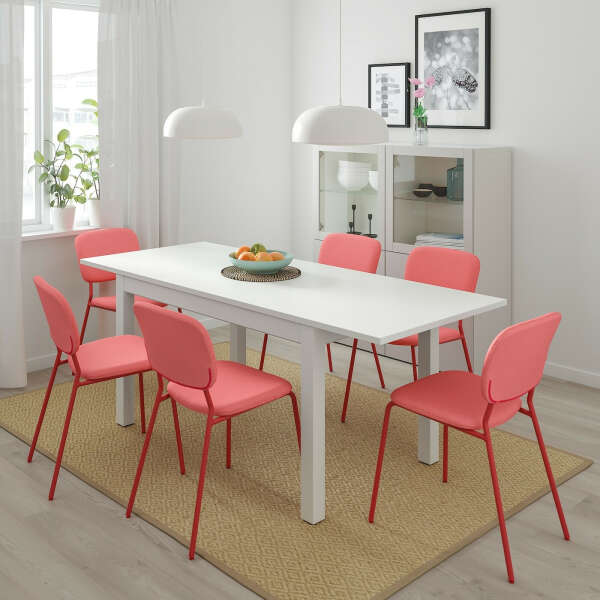 ЛАНЕБЕРГ Раздвижной стол - белый - IKEA