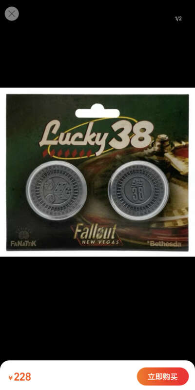 Fallout New Vegas - Официальная (!) платиновая фишка казино Lucky 38