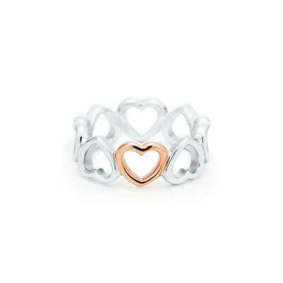 Tiffany & Co. - Tiffany Hearts® ring in sterling silver and 18k rose gold.