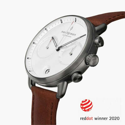 Pioneer | White Dial - Brown Leather - Nordgreen Global