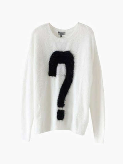 Intarsia Knit Sweater With Question Mark - Choies.com