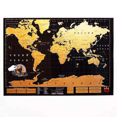 Скретч-карта Мира True-Map - Black Edition