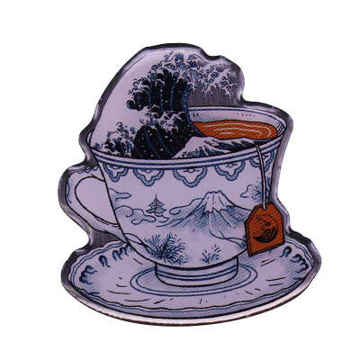 158.62руб. 37% СКИДКА|Отличная чайная булавка Kanagawa, вдохновленная идеальным чаем Hokusai или японскими любителями искусства on AliExpress