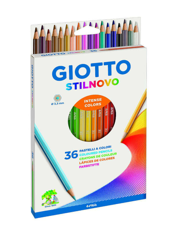 Giotto stilnovo ast 36 цв цветные гексагональные деревянные карандаши, Fila.