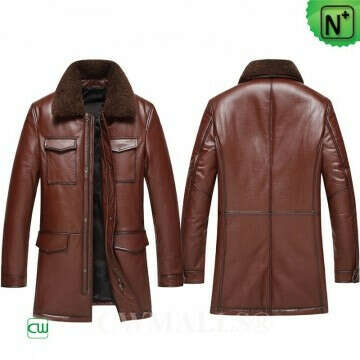 CWMALLS® Leather Down Filled Trench Coats CW817002
