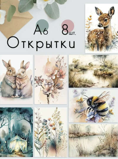 Открытки акварель