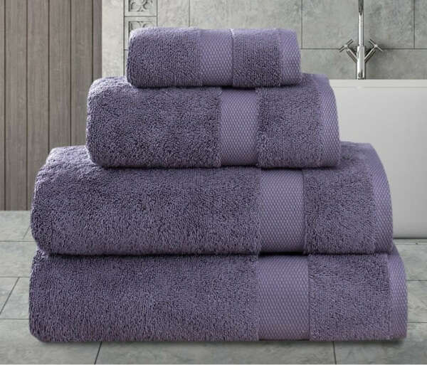 Большое банное фиолетовое полотенце 100х150