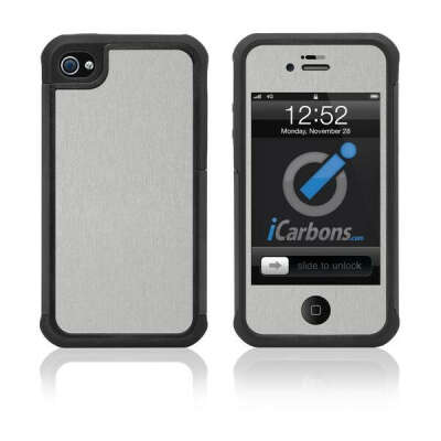 iPhone 4 / 4S HD Skin Case - Brushed Metal
