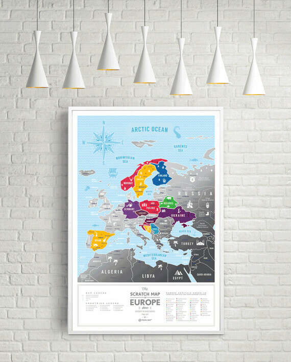Скретч Карта Европы Silver