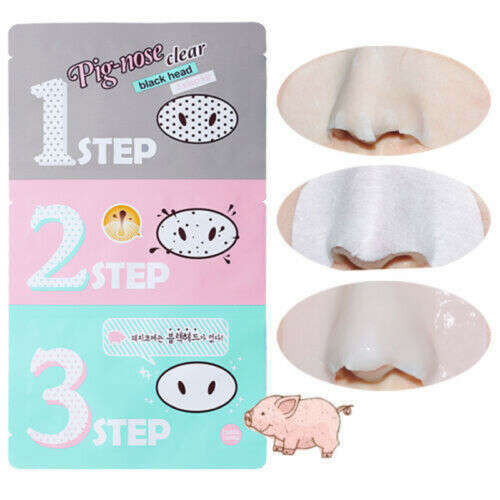Подробные сведения о   популярный Корейский Holika свинья нос прозрачный черный голова 3 шага набор красота косметический-														без перевода