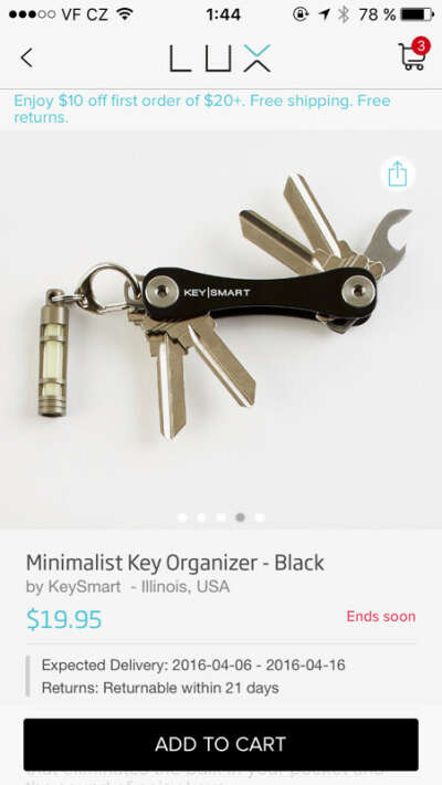 https://getluxapp.com/api/v3/products/1635/share.html Minimalist Key Organizer - Black | by Lux.