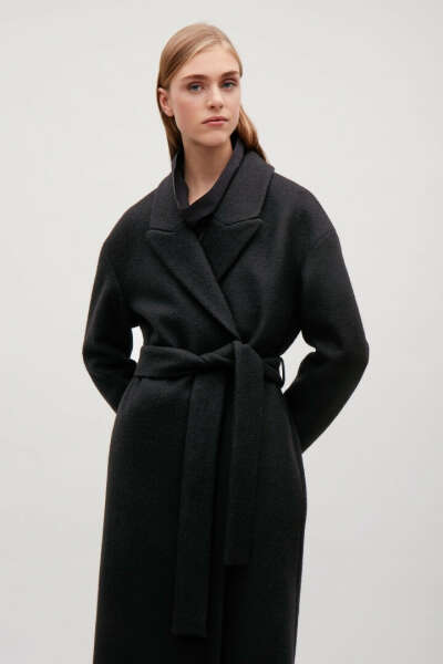 Belted wool coat  - Black - Coats & Jackets - COS GB