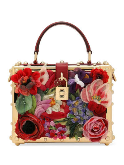 Dolce & Gabbana сумка-тоут Dolce Box с цветочной аппликацией