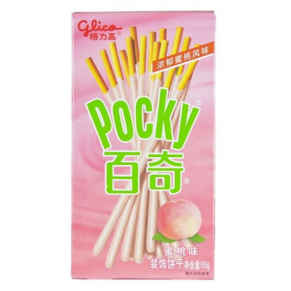 Палочки Pocky персик, 55г, Китай