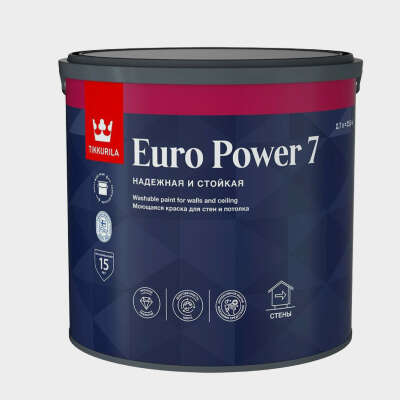 tikkurila euro power 7 краска белая матовая моющаяся